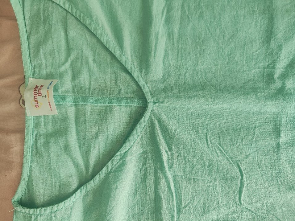 su yeşili V Yaka plaj giyim- pareo - Görsel 2