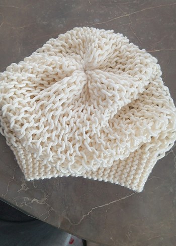 Kadın Beyaz Örgü Bere - Görsel 2