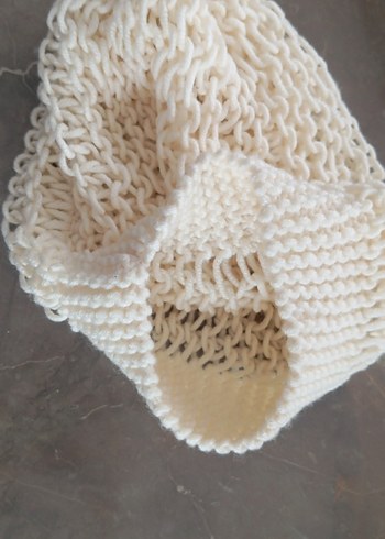 Kadın Beyaz Örgü Bere - Görsel 3