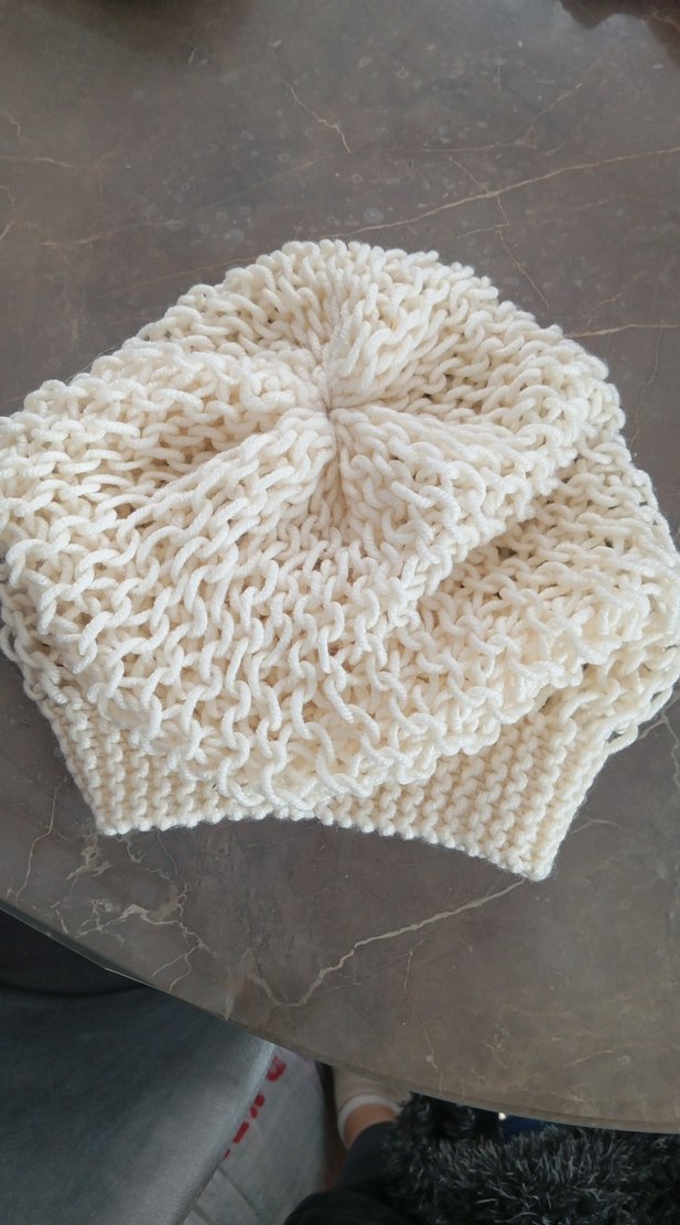 Kadın Beyaz Örgü Bere - Görsel 2