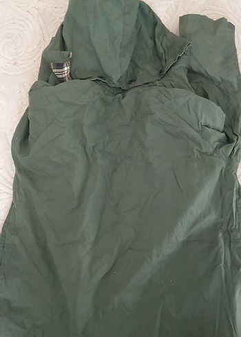 haki yeşil Erkek Çocuk Kürklü Kaban - Görsel 10