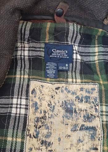 haki yeşil Erkek Çocuk Kürklü Kaban - Görsel 6