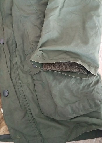 haki yeşil Erkek Çocuk Kürklü Kaban - Görsel 8