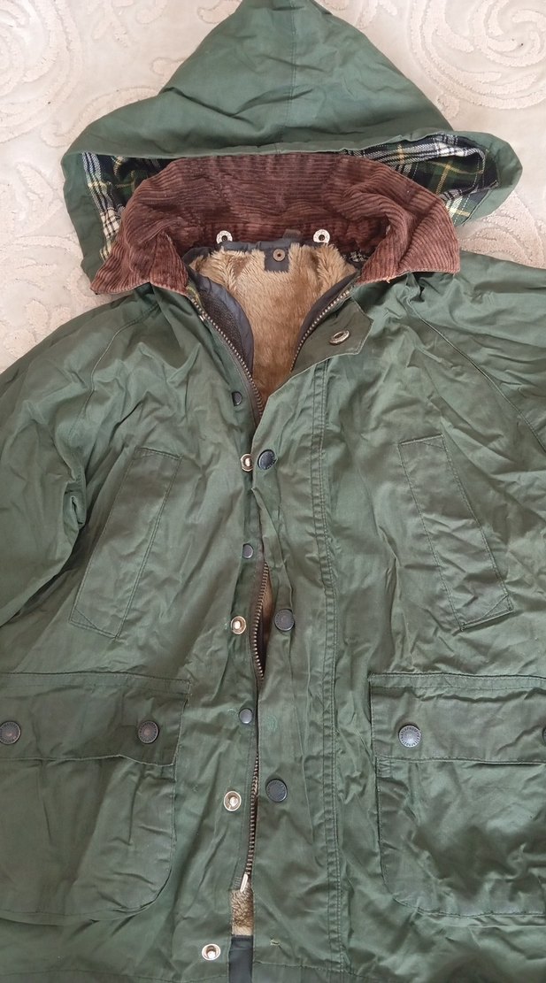 haki yeşil Erkek Çocuk Kürklü Kaban - Görsel 2