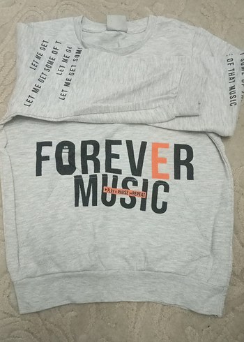 Erkek Gri Baskılı Sweatshirt Uzun Kollu - Görsel 2