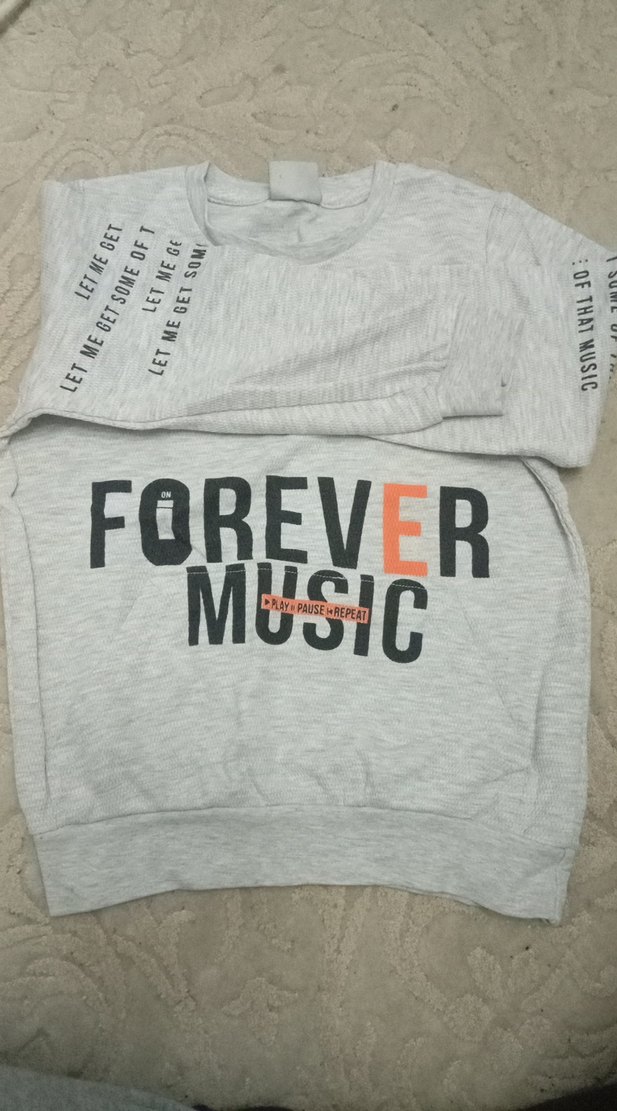 Erkek Gri Baskılı Sweatshirt Uzun Kollu - Görsel 2