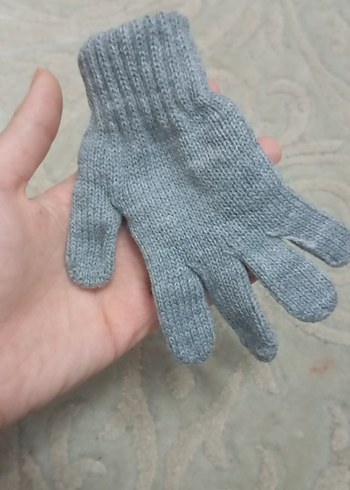 Gri Örgü çocuk Eldiven - Görsel 3