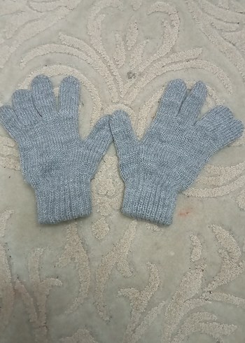 Gri Örgü çocuk Eldiven - Görsel 2
