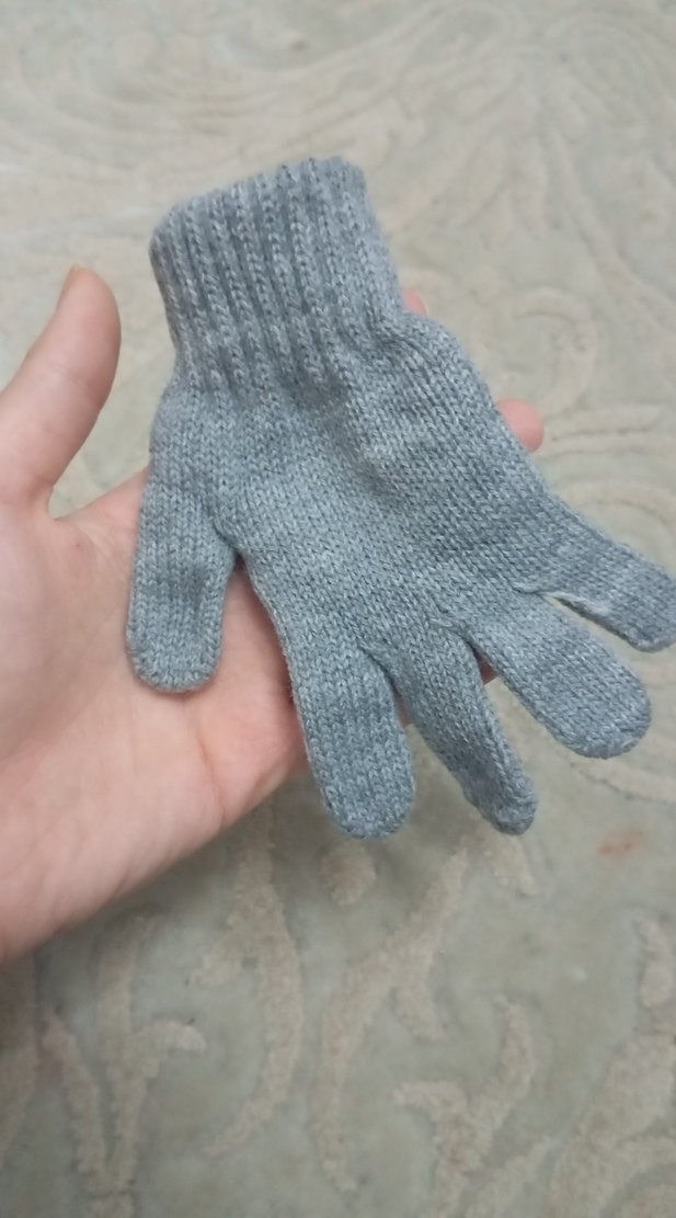 Gri Örgü çocuk Eldiven - Görsel 3