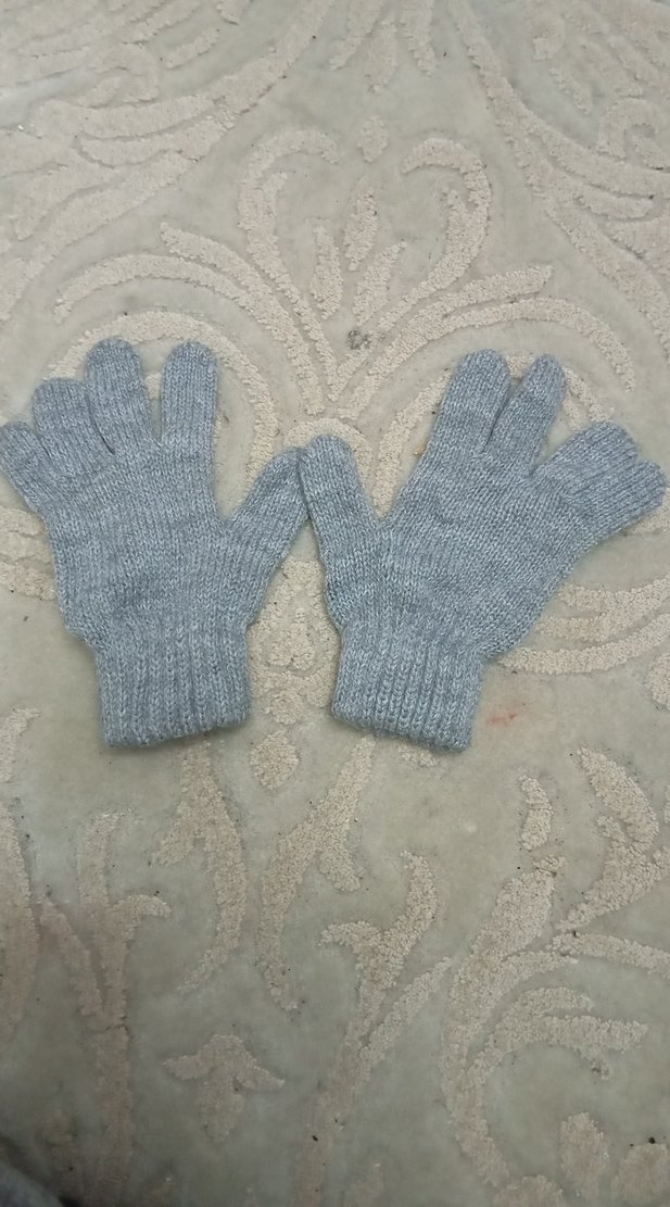 Gri Örgü çocuk Eldiven - Görsel 2