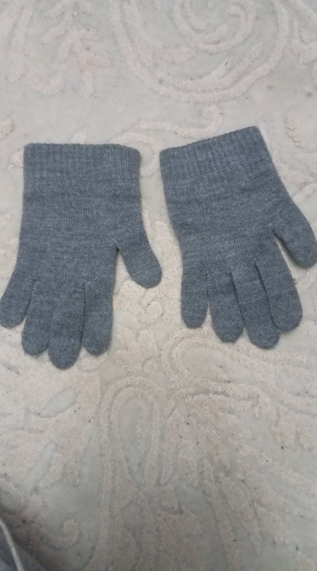 Gri Erkek Çocuk Örgü Eldiven - Görsel 2