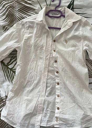 U.S. Polo Assn. Kadın ekru Keten Gömlek