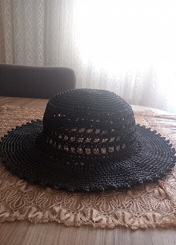 Beden siyah Renk Hasır Şapka