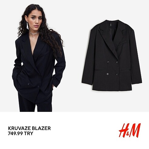 l Beden H&M siyah blazer