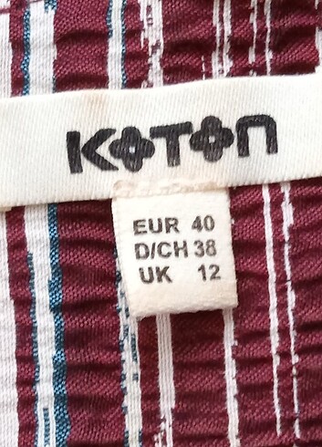 40 Beden Koton bordo çizgili elbise