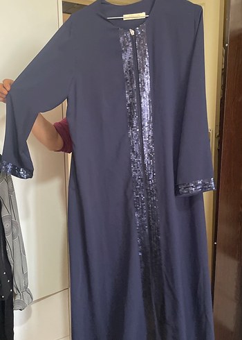 Mavi Uzun Kollu Kadın Elbise