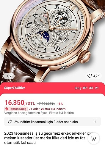 Diğer Otomatik erkek saat