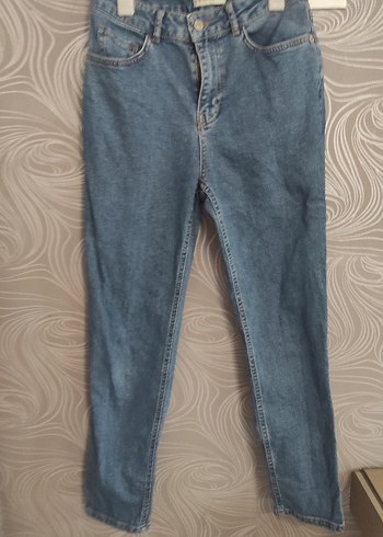 Düz Mavi Denim Kadın Pantolon - Görsel 2