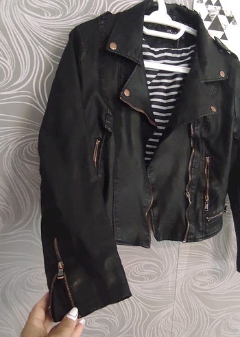 Tokalı Siyah Deri Ceket - Görsel 6