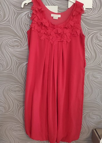 Gizia Pembe Midi Volanlı Bohem Elbise