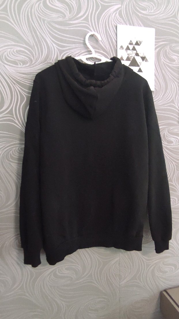 Siyah Kapüşonlu Robotic Baskılı Sweatshirt - Görsel 4