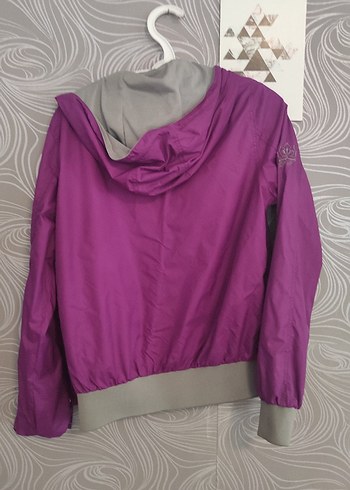 Mor Fermuarlı Kadın Ceket sweatshirt - Görsel 3