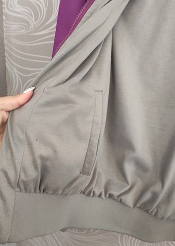 Mor Fermuarlı Kadın Ceket sweatshirt - Görsel 4