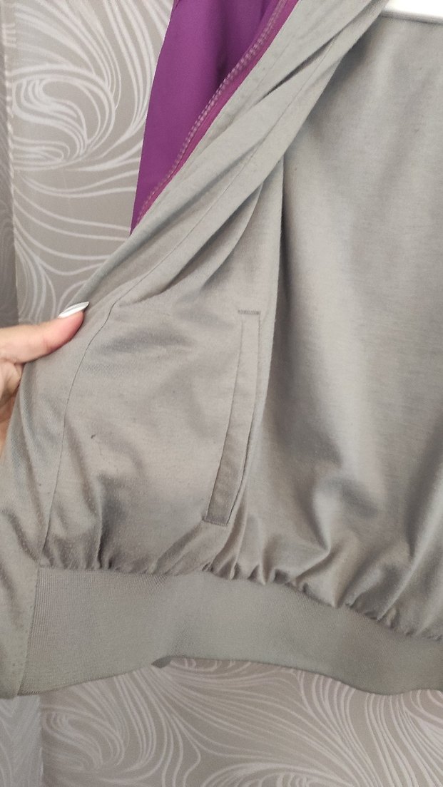 Mor Fermuarlı Kadın Ceket sweatshirt - Görsel 4