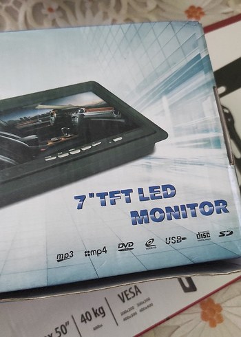 7" TFT LED Monitör Siyah araba - Görsel 5