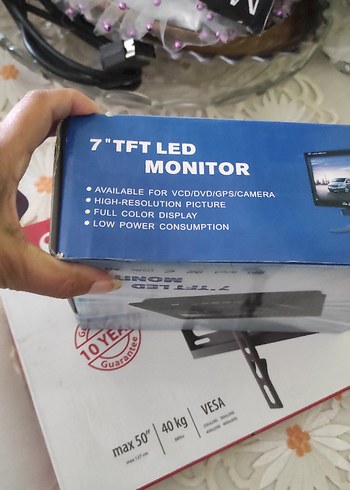 7" TFT LED Monitör Siyah araba - Görsel 4