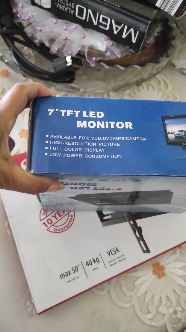 7" TFT LED Monitör Siyah araba - Görsel 4