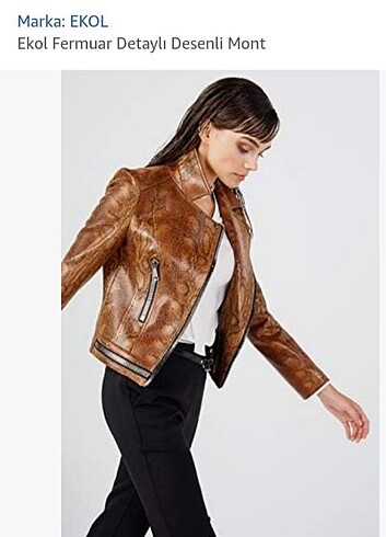 Ekol deri görünümlü ceket - Görsel 2