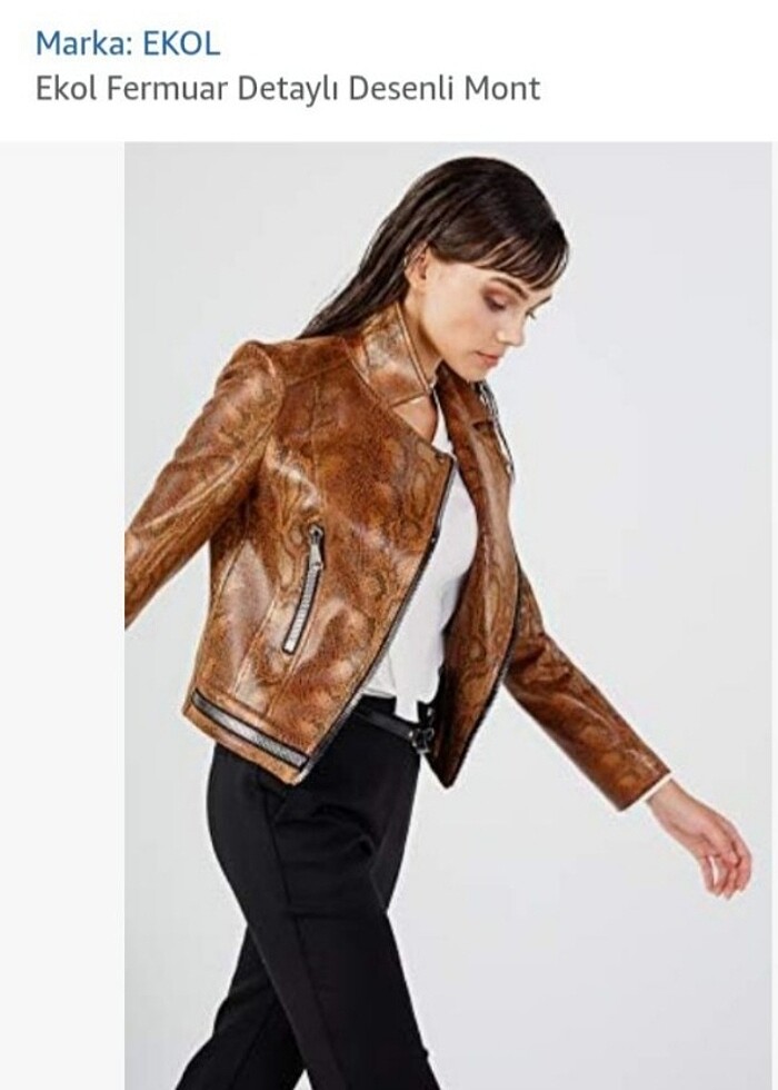 Ekol deri görünümlü ceket - Görsel 2