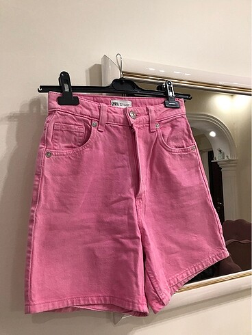 xs Beden pembe Renk Zara kot şort