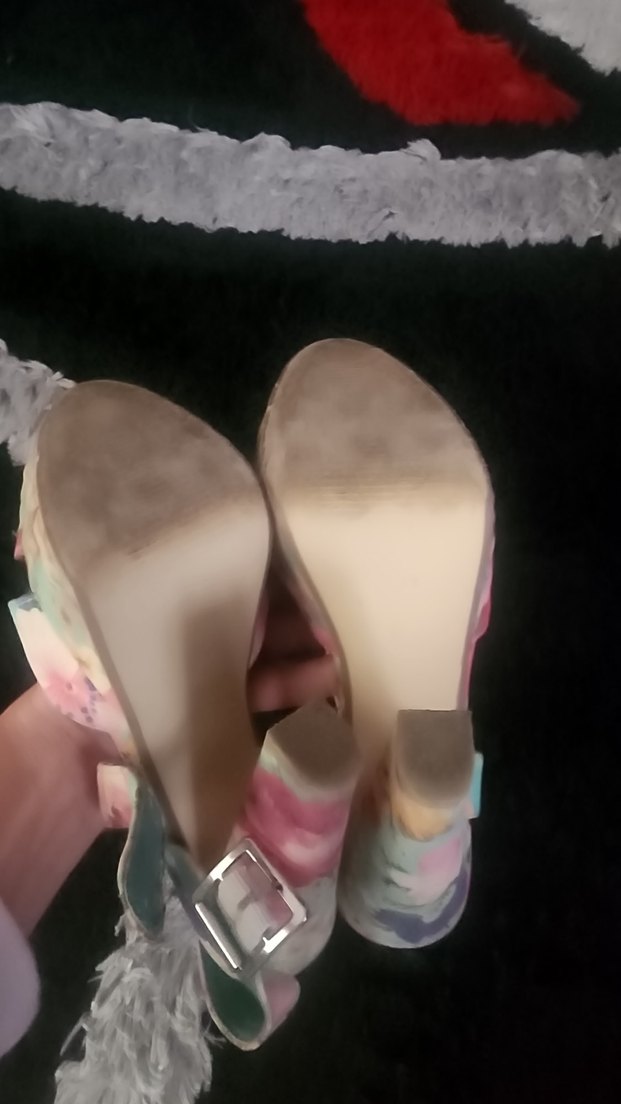 Çiçek Desenli Platform Topuklu Kadın Ayakkabı - Görsel 4