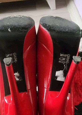 37 Beden kırmızı Renk Parlak Kırmızı Yüksek Topuklu Stiletto
