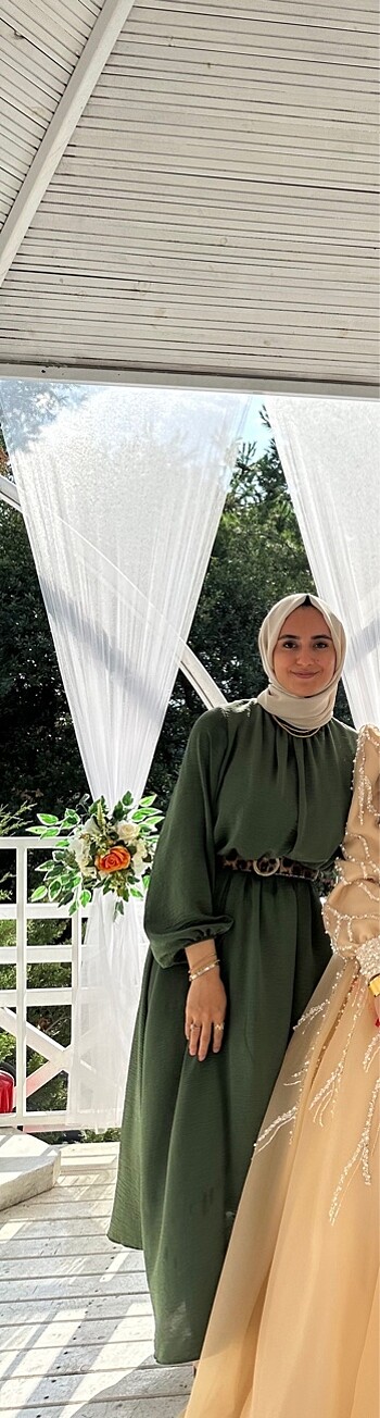 44 Beden yeşil Renk Yeşil uzun tesettür elbise