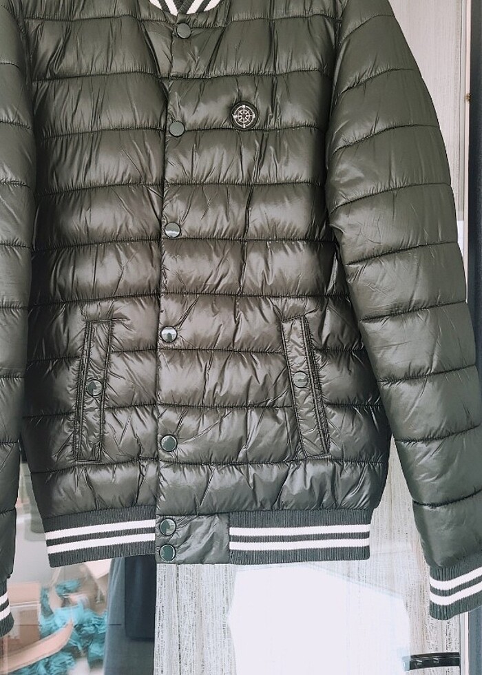 KOTON KOYU YEŞİL ŞİŞME MONT - Görsel 4