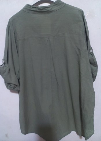 Düğmeli İşlemeli Yeşil Bohem Kadın Gömlek - Görsel 3