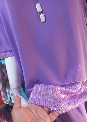 Lila payet detayli takim - Görsel 3