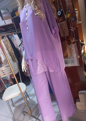 Lila payet detayli takim - Görsel 2