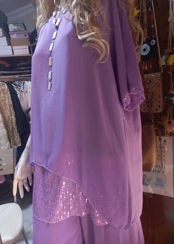 Lila payet detayli takim - Görsel 5