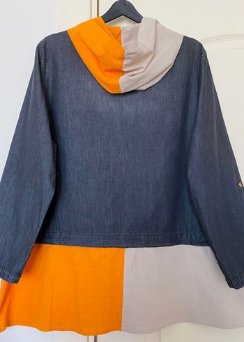 Düğmeli Gri Denim Kadın Ceket - Görsel 2