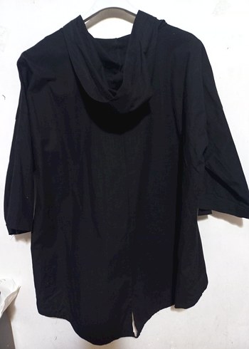 Düğmeli Siyah Kadın Keten hirka - Görsel 2