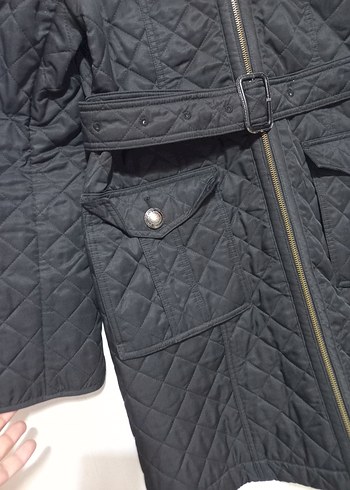 Kemerli Siyah Kadın Mont - Görsel 5