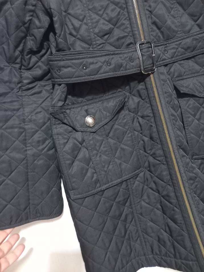 Kemerli Siyah Kadın Mont - Görsel 5