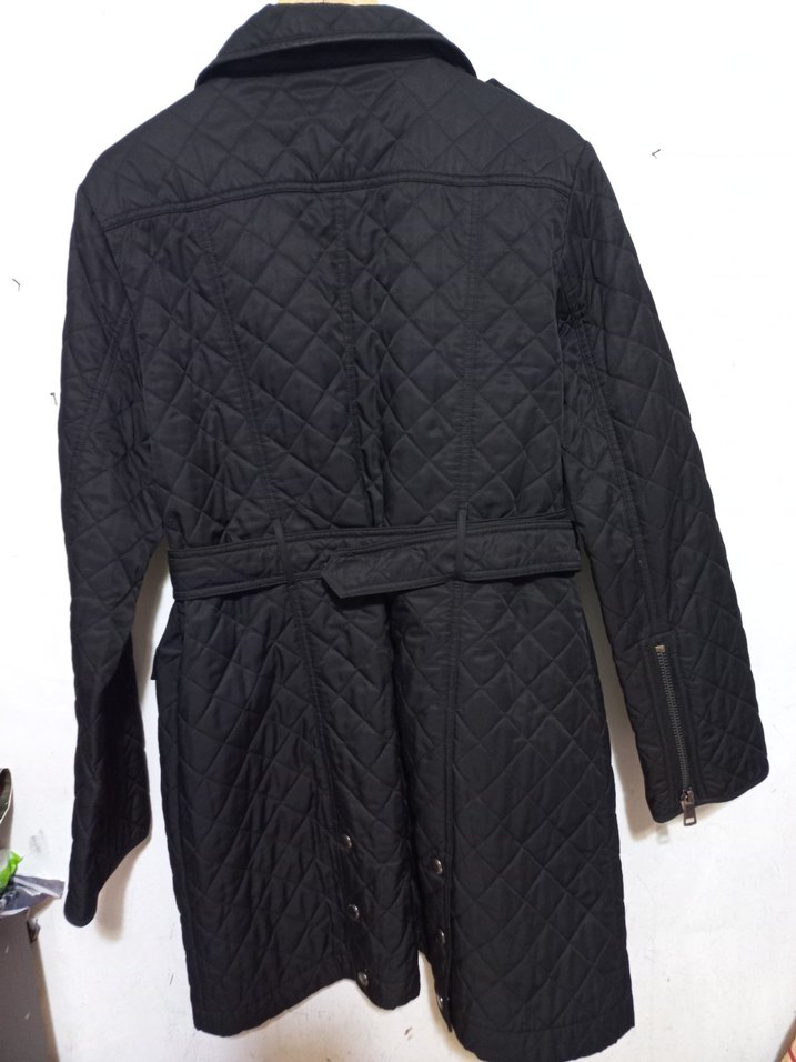 Kemerli Siyah Kadın Mont - Görsel 2