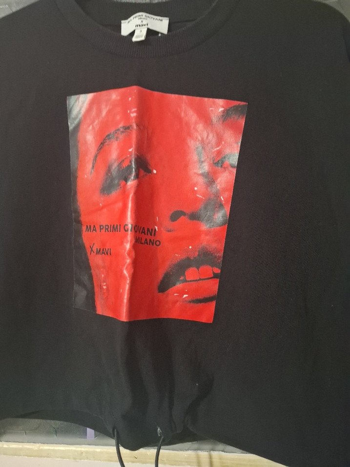 Kırmızı Baskılı Kadın Sweatshirt - Görsel 2