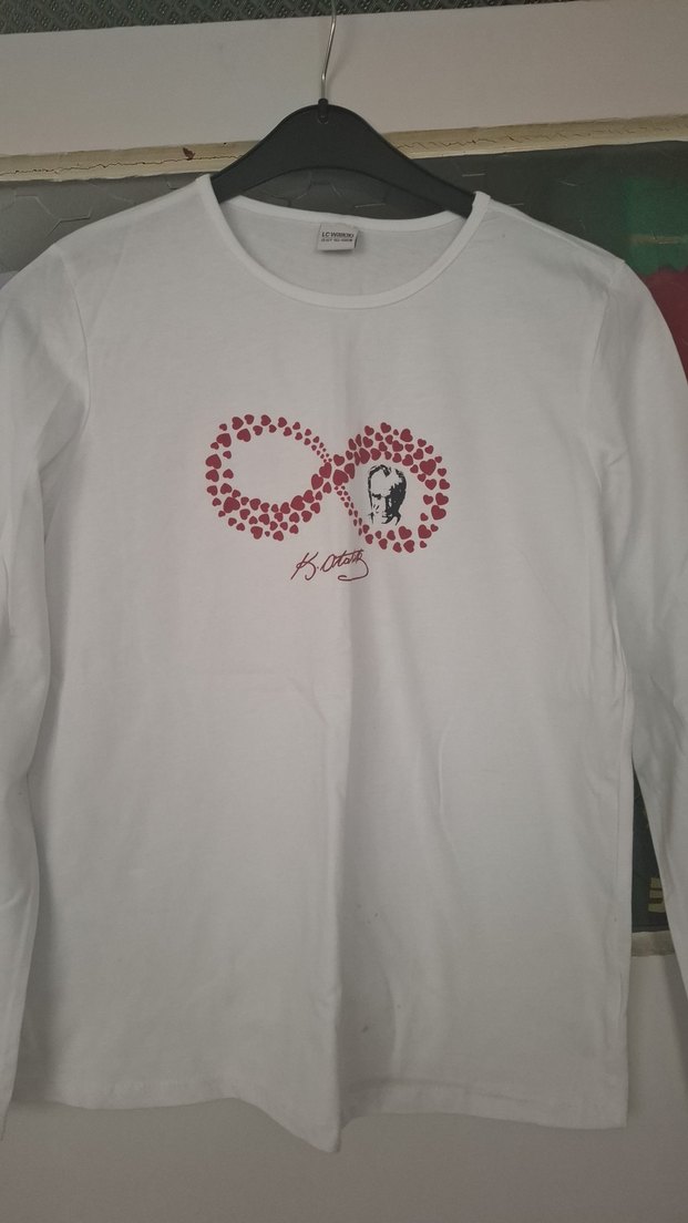 Kız Çocuk Beyaz Uzun Kollu Baskılı Tişört - Görsel 5