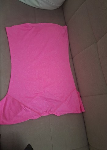 Pembe V Yaka Kısa Kollu Spor Tişört - Görsel 4